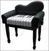 Piano bench black polish - Skay black/white 