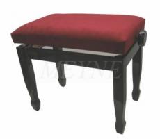Piano bench black polish - velvet red 