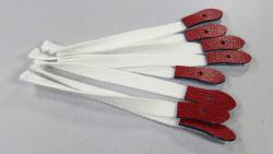 Bndchen 70 mm rot spitz weies Band 
