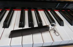 Keyring with carabiner Piano Key Sharp 